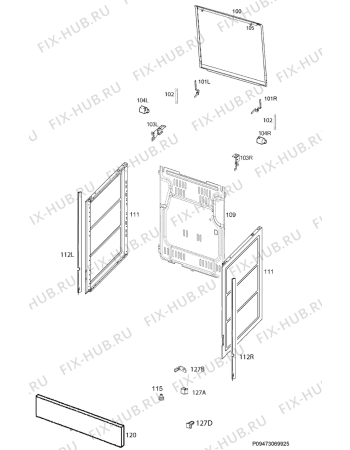 Взрыв-схема плиты (духовки) Zanussi ZCM9540H1W - Схема узла Housing 001