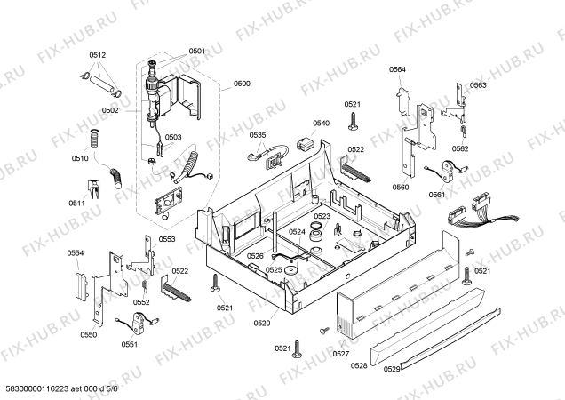 Взрыв-схема посудомоечной машины Bosch SGS85M32 - Схема узла 05