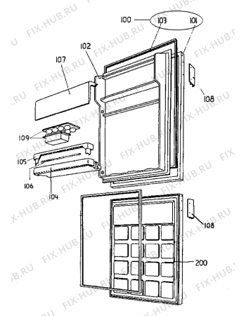 Взрыв-схема холодильника Acec RFC3004 - Схема узла Door 003