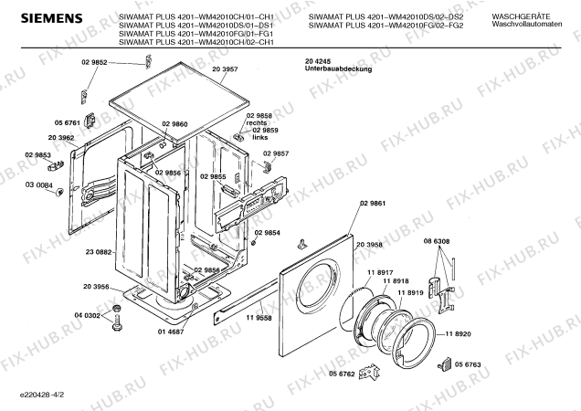 Схема №1 WM42010DS SIWAMAT PLUS 4201 с изображением Переключатель для стиралки Siemens 00057536