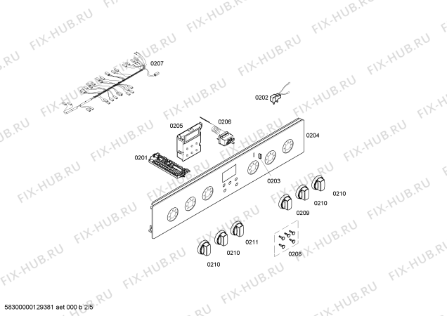 Взрыв-схема плиты (духовки) Siemens HM645210T - Схема узла 02