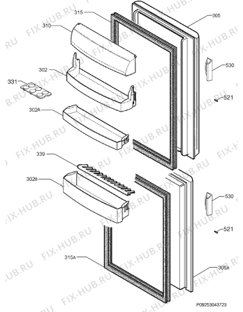 Взрыв-схема холодильника Rosenlew RJP3532X - Схема узла Door 003
