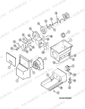 Схема №5 GC2227DEDW с изображением Фитинг для холодильной камеры Whirlpool 482000094083