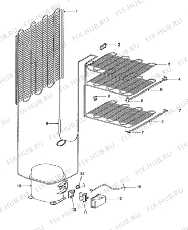 Взрыв-схема холодильника Hansa DTC1100 - Схема узла Cooling system 017