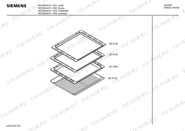 Взрыв-схема плиты (духовки) Siemens HE25044 - Схема узла 06