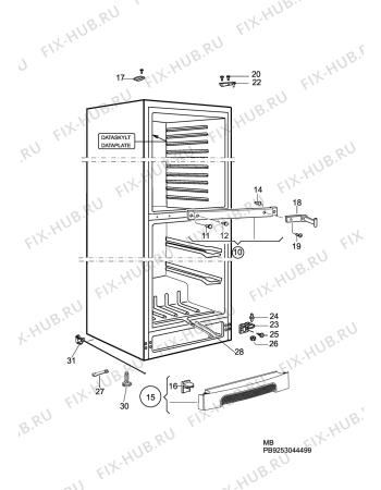 Взрыв-схема холодильника Electrolux ERB34258W - Схема узла C10 Cabinet