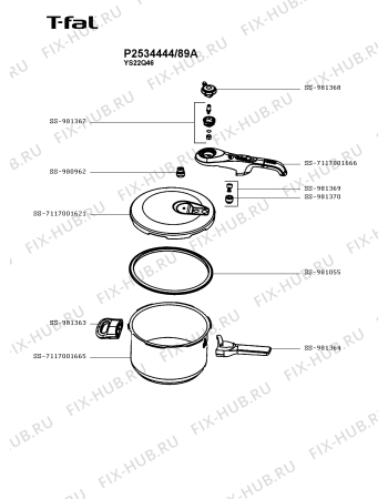 Схема №1 P2534444/89A с изображением Сотейника Seb SS-7117001665