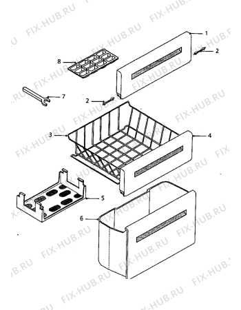 Взрыв-схема холодильника Electrolux TF319GE - Схема узла Internal parts freezer