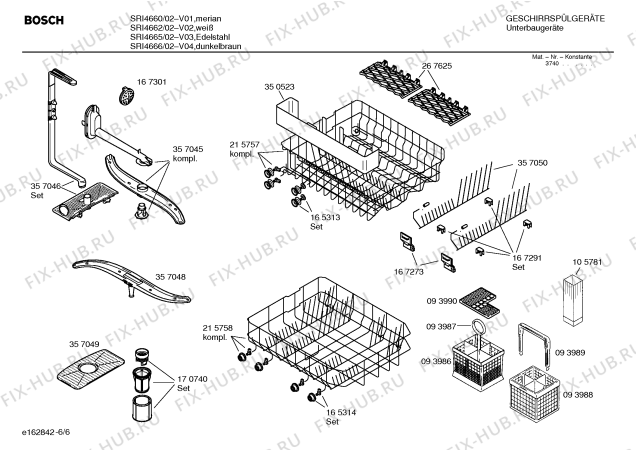 Схема №3 SRU4665 Silence comfort с изображением Панель для посудомоечной машины Bosch 00357065