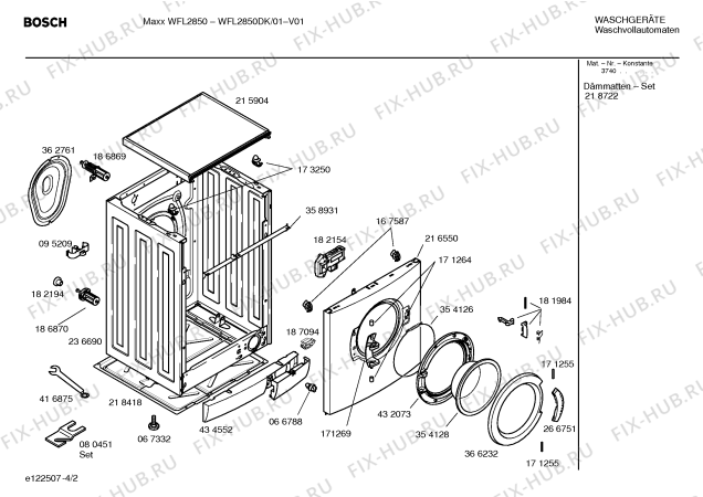 Схема №3 WFL2850DK Maxx WFL2850 с изображением Таблица программ для стиралки Bosch 00587636