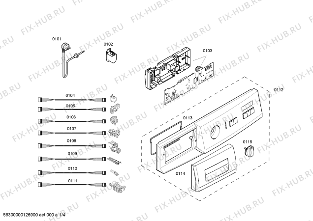 Схема №1 WM12A260SK с изображением Панель управления для стиралки Siemens 00448664