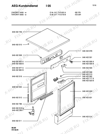 Взрыв-схема посудомоечной машины Aeg FAV5550W - Схема узла Command panel 037