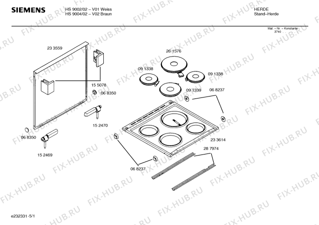 Схема №1 HS9104 с изображением Переключатель для плиты (духовки) Siemens 00068470