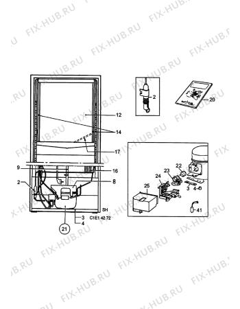 Взрыв-схема холодильника Electrolux ER8019B - Схема узла Cooling system 017