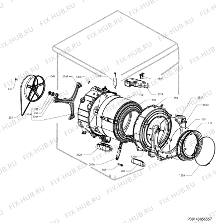 Взрыв-схема стиральной машины Zanussi ZWH6121P - Схема узла Functional parts 267