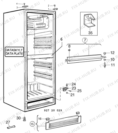 Взрыв-схема холодильника Electrolux RP1348M - Схема узла C10 Cabinet