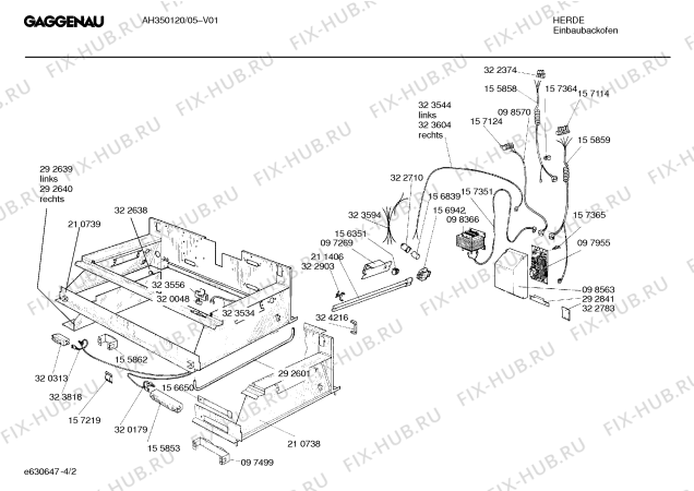 Схема №2 AH350190 с изображением Инструкция по установке/монтажу для вытяжки Bosch 00518688