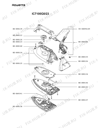 Взрыв-схема гладильной доски Rowenta IC7100G0/23 - Схема узла 9P002618.1P3