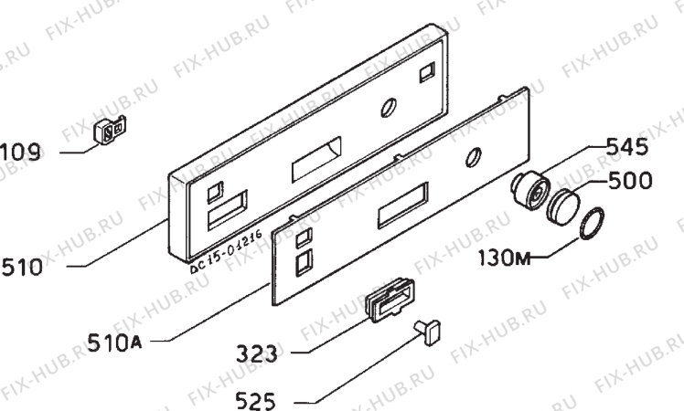 Взрыв-схема посудомоечной машины Zanussi ID4718B - Схема узла Command panel 037