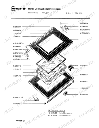 Взрыв-схема плиты (духовки) Neff 1117948204 1794/841F - Схема узла 04