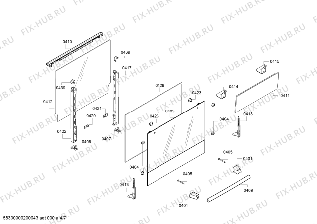 Взрыв-схема плиты (духовки) Siemens HX423510E - Схема узла 04