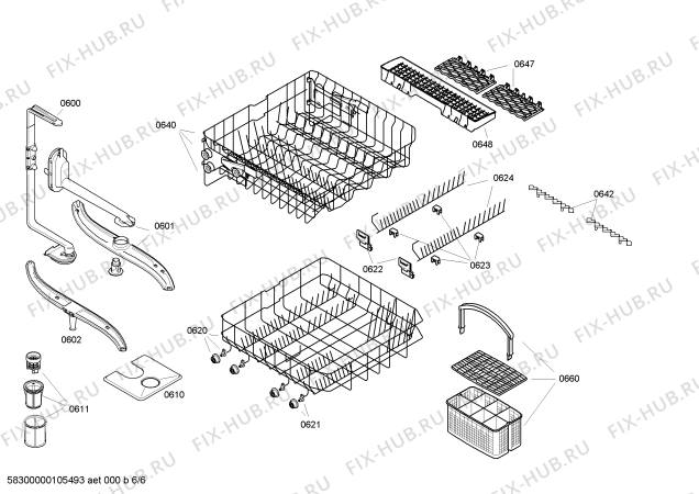 Взрыв-схема посудомоечной машины Bosch SGS43C42CZ - Схема узла 06