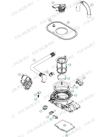 Взрыв-схема посудомоечной машины Asko D5654 SOF EU   -Stainless (200025, DW90.2) - Схема узла 04