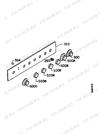 Взрыв-схема плиты (духовки) Zanussi HM493PX - Схема узла Command panel 037