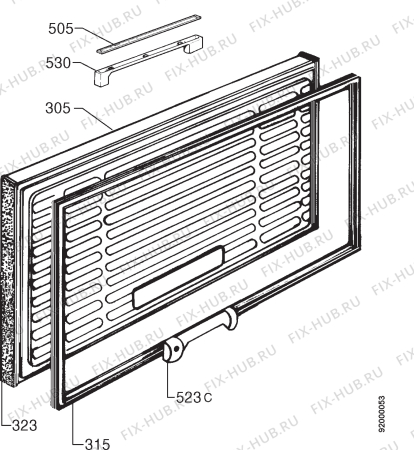 Взрыв-схема холодильника Zanussi ZCF330L - Схема узла Door 003