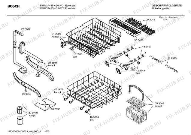 Схема №2 SGU33E02SK Exklusiv с изображением Инструкция по эксплуатации для посудомойки Bosch 00588802