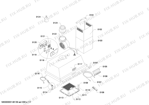 Схема №1 SOD102A100I с изображением Фильтр для вытяжки Bosch 00704559