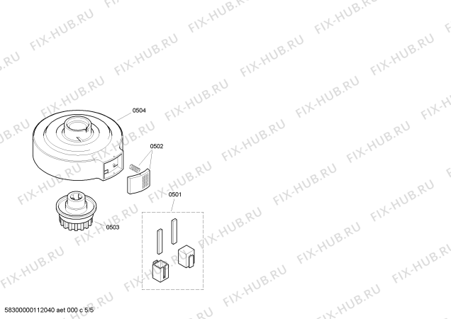 Взрыв-схема кухонного комбайна Bosch MUM7220 CONCEPT 7220 electronic - Схема узла 05
