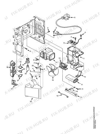 Взрыв-схема микроволновой печи Electrolux EMS1882-B - Схема узла Functional parts