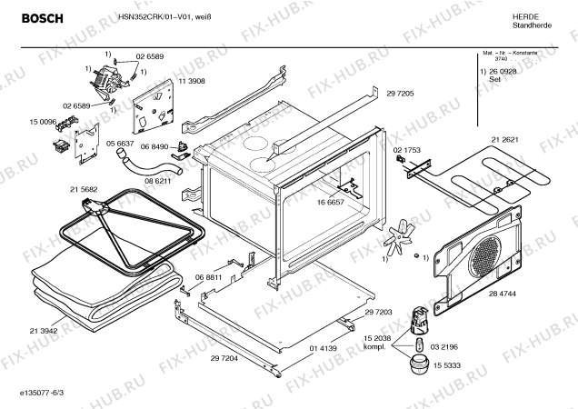 Взрыв-схема плиты (духовки) Bosch HSN352CRK Bosch - Схема узла 03