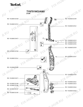 Схема №2 TY6751WO/AM0 с изображением Ручка для мини-пылесоса Tefal FS-9100033472