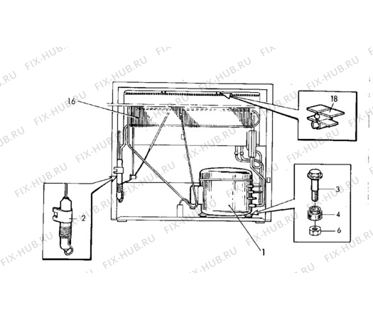 Взрыв-схема холодильника Tricity Bendix UF110W - Схема узла Cooling system 017