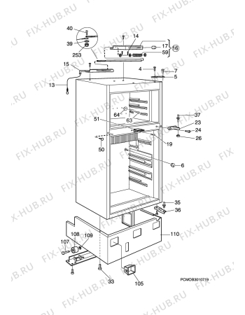 Взрыв-схема холодильника Sibir (N Sr) VCR-170KE - Схема узла C20 Cabinet  B