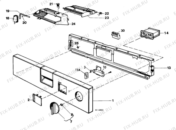 Взрыв-схема посудомоечной машины Electrolux BW325 - Схема узла W10 Panel