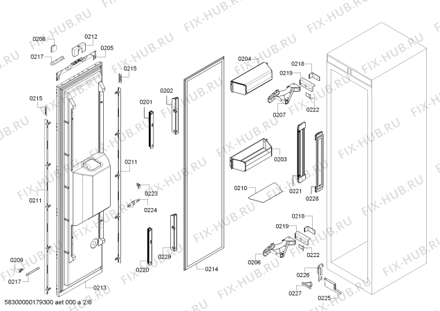 Схема №3 RF463703 с изображением Панель для холодильной камеры Bosch 11002101