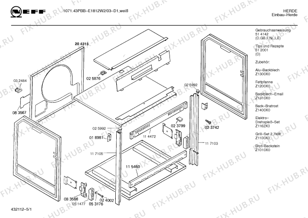 Схема №3 E1132W1 JOKER 135 D CLOU с изображением Переключатель для духового шкафа Bosch 00065281