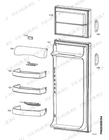 Взрыв-схема холодильника Electrolux ER7840D - Схема узла Door 003