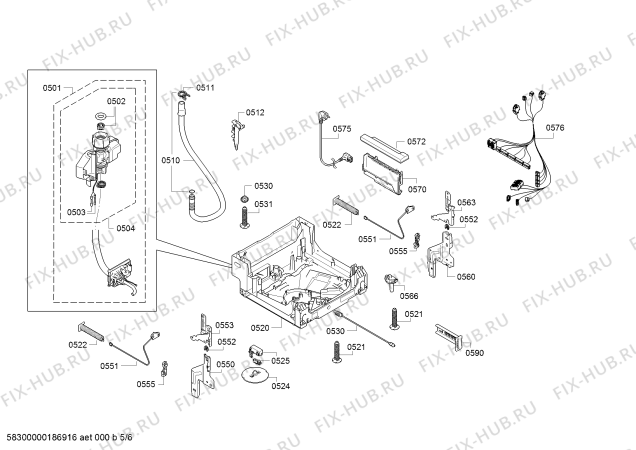 Взрыв-схема посудомоечной машины Siemens SR65M082EU - Схема узла 05
