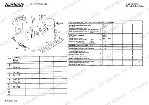 Взрыв-схема холодильника Constructa CK100300 - Схема узла 02