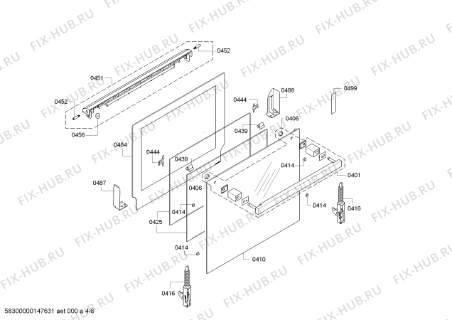 Взрыв-схема плиты (духовки) Siemens HB36A4580 - Схема узла 04
