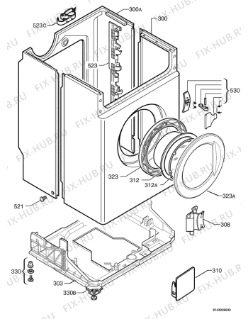 Взрыв-схема стиральной машины Zanussi Electrolux W905 - Схема узла Housing 001