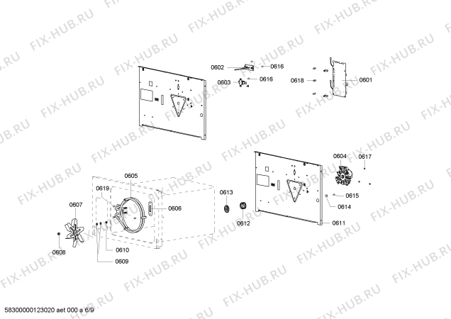 Схема №2 HB33D8Z0C с изображением Решетка для электропечи Siemens 00664555