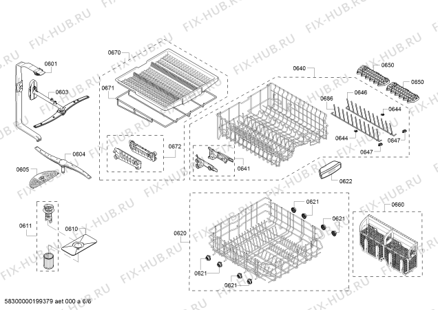 Схема №4 SHP65TL2UC SilencePlus 44 dBA с изображением Силовой модуль запрограммированный для посудомойки Bosch 12015864