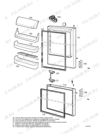 Взрыв-схема холодильника Arthurmartinelux ANB3450 - Схема узла Door 003