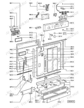 Схема №2 GSU 5639/1 с изображением Блок управления для посудомоечной машины Whirlpool 480140100181