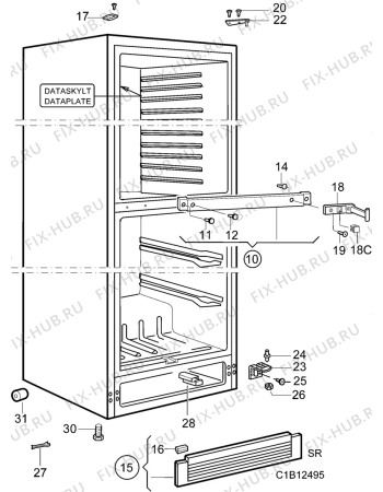 Взрыв-схема холодильника Electrolux ER8396B - Схема узла C10 Cabinet